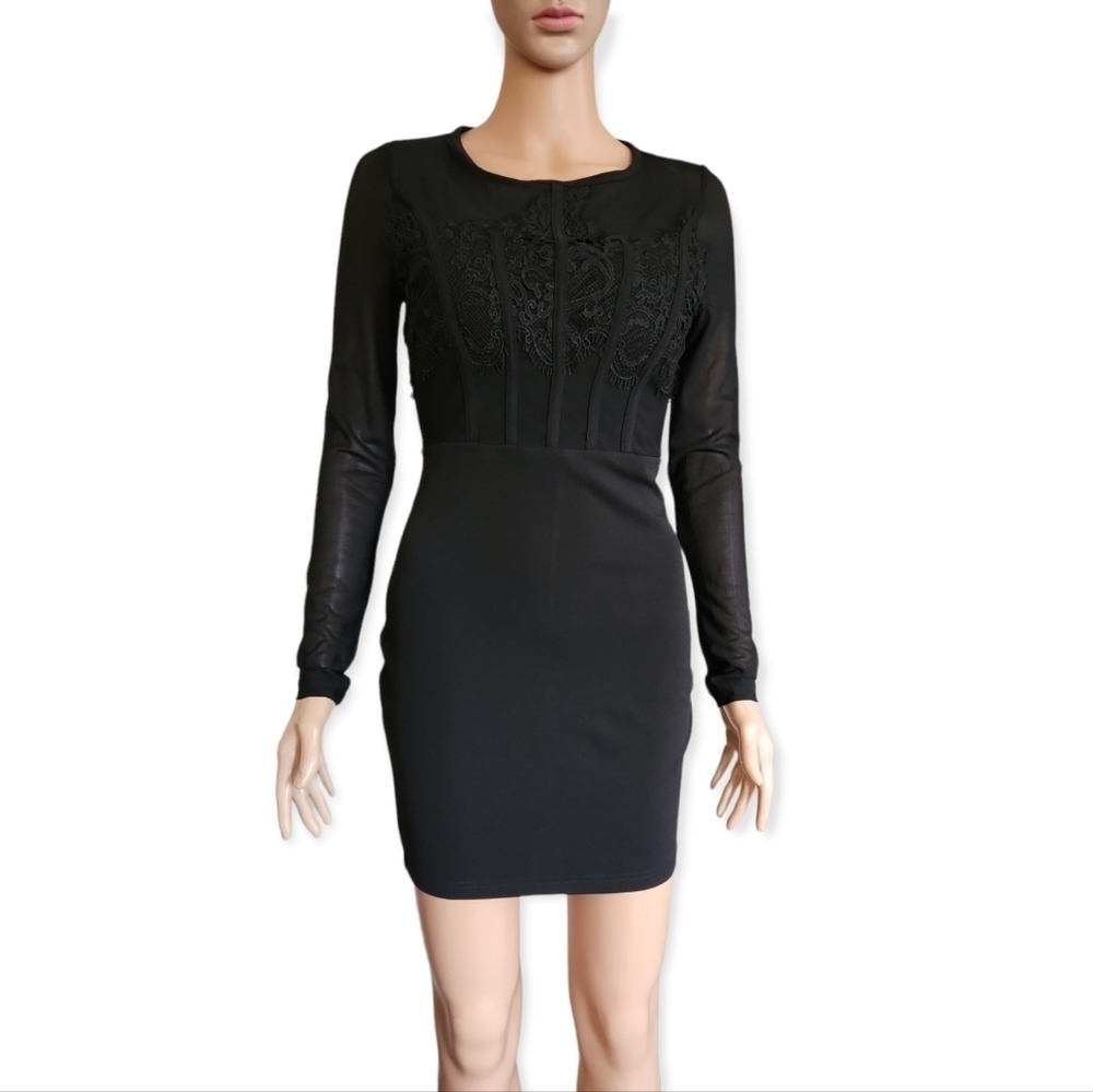Emprada Corset & Mesh Cocktail Dress